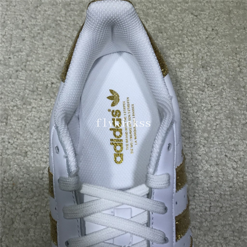 Adidas Superstar White Golden Strips S76924